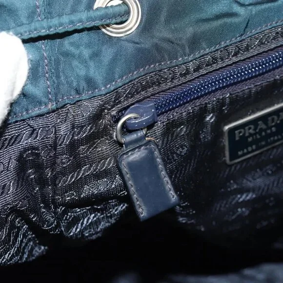PRADA Backpack Nylon Blue Silver Auth 157773 - Picture 14 of 16